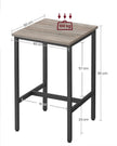 Tall Square Bar Table – Heavy-Duty Steel – Natural Wood – Industrial Style with Easy Assembly