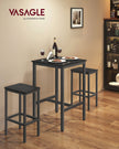 Breakfast Bar Table – Heavy-Duty Steel – Ebony Black – Square, Easy Assembly