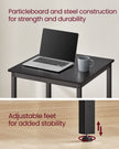Breakfast Bar Table – Heavy-Duty Steel – Ebony Black – Square, Easy Assembly