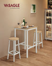 Breakfast Bar Table – Oak and White – Square – Heavy-Duty Steel Frame