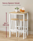 Breakfast Bar Table – Oak and White – Square – Heavy-Duty Steel Frame