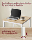 Breakfast Bar Table – Oak and White – Square – Heavy-Duty Steel Frame