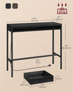Pub Table – Wood – Ebony Black – With Charging Station and Movable Drawer