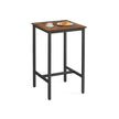 Square Tall Bar Table – Steel – Rustic Brown and Black – Heavy-Duty Frame, Easy Assembly