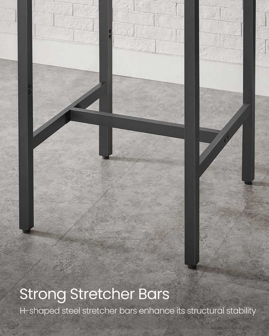 Square Tall Bar Table – Steel – Rustic Brown and Black – Heavy-Duty Frame, Easy Assembly