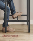 Square Tall Bar Table – Steel – Rustic Brown and Black – Heavy-Duty Frame, Easy Assembly