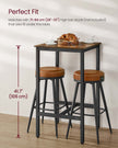 Square Tall Bar Table – Steel – Rustic Brown and Black – Heavy-Duty Frame, Easy Assembly
