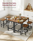 Bar Table Set – Wood – Rustic Brown – Includes 2 Bar Stools