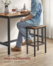 Bar Table Set – Wood – Rustic Brown – Includes 2 Bar Stools
