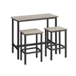 Dining Table Set – Steel Frame – Heather Greige and Ink Black – Includes Bar Table and Stools Set of 2