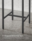 Bar Table – Steel Frame – Rustic Brown and Black – Square, Easy Assembly, Industrial Style