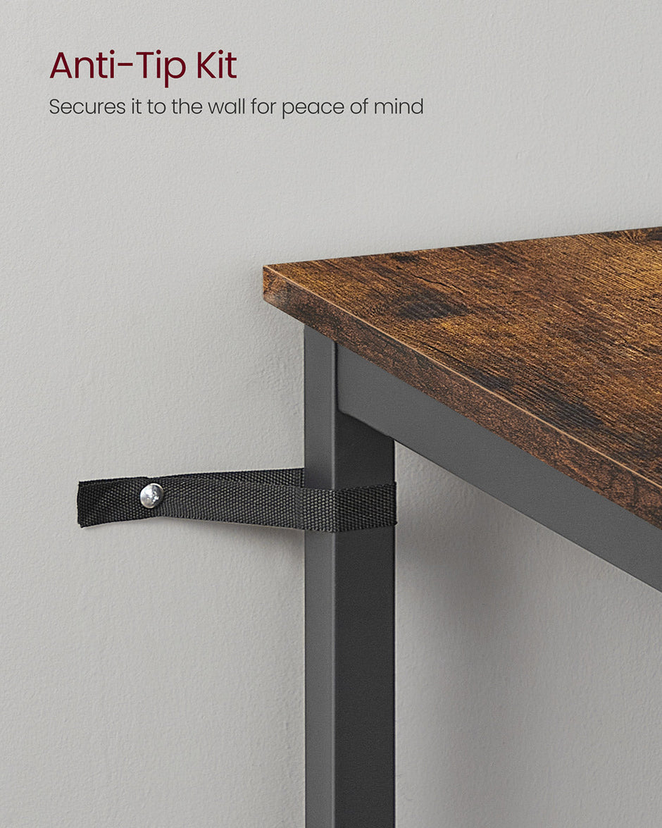 Bar Table – Steel Frame – Rustic Brown and Black – Square, Easy Assembly, Industrial Style