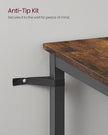 Bar Table – Steel Frame – Rustic Brown and Black – Square, Easy Assembly, Industrial Style