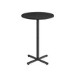 Bar Table – Metal – Ebony Black – Easy Assembly with Cross Base