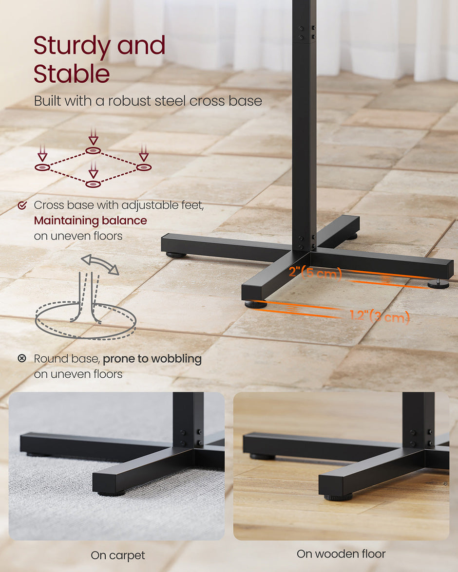 Bar Table – Metal – Ebony Black – Easy Assembly with Cross Base