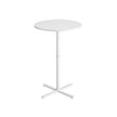 Bar Table – Metal – Snow White – High Dining, Cross Base, Easy to Assemble, Seats 2-3 People