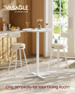 Bar Table – Metal – Snow White – High Dining, Cross Base, Easy to Assemble, Seats 2-3 People