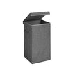 Laundry Basket – Linen-Look Fabric – Dark Grey – 85L Capacity with Magnetic Lid and Removable Liner Bag