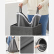 Laundry Basket – Linen-Look Fabric – Dark Grey – 85L Capacity with Magnetic Lid and Removable Liner Bag