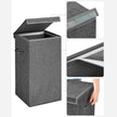 Laundry Basket – Linen-Look Fabric – Dark Grey – 85L Capacity with Magnetic Lid and Removable Liner Bag