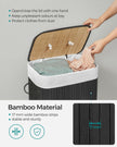 Foldable Laundry Basket – Bamboo – Natural – XL Capacity with Removable Washable Lining