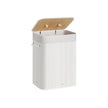 Laundry Basket – Bamboo – Cloud White – Foldable with 3 Handles, 72L