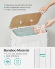 Laundry Basket – Bamboo – Cloud White – Foldable with 3 Handles, 72L