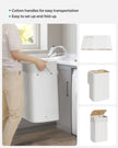 Laundry Basket – Bamboo – Cloud White – Foldable with 3 Handles, 72L