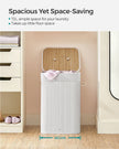 Laundry Basket – Bamboo – Cloud White – Foldable with 3 Handles, 72L