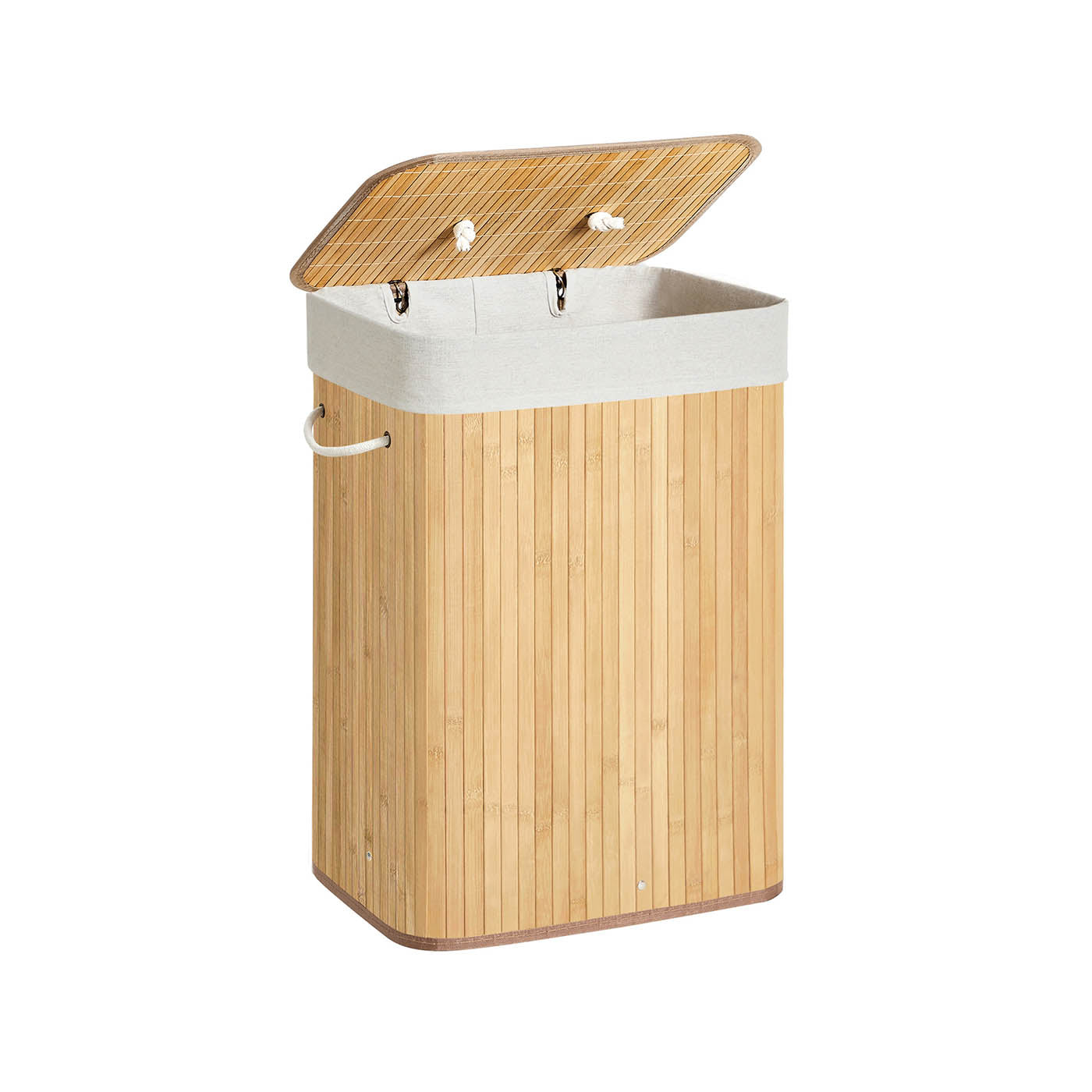 Bamboo Laundry Hamper – Natural – XL Foldable with Removable Washable Lining, 72L