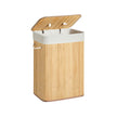 Bamboo Laundry Hamper – Natural – XL Foldable with Removable Washable Lining, 72L