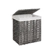 Laundry Hamper – Handwoven Rattan-Style – Grey – Lid & Removable Liner Bag