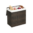Handwoven Clothes Hamper – Synthetic Rattan – Brown – 90L Capacity with Lid and Handles
