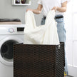 Handwoven Clothes Hamper – Synthetic Rattan – Brown – 90L Capacity with Lid and Handles