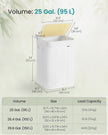 Laundry Basket – Bamboo – White – 95 L, Foldable with Removable and Machine Washable Liner