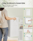 Laundry Basket – Bamboo – White – 95 L, Foldable with Removable and Machine Washable Liner