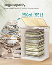 Laundry Basket – Bamboo – Natural – 95 L Capacity with Foldable Design and Removable Machine Washable Liner