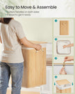 Laundry Basket – Bamboo – Natural – 95 L Capacity with Foldable Design and Removable Machine Washable Liner