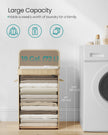 Laundry Hamper – Bamboo – Natural Beige – Removable and Washable with Lid and Handles