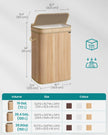 Laundry Hamper – Bamboo – Natural Beige – Removable and Washable with Lid and Handles