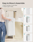 Laundry Hamper – Bamboo – Cloud White – Removable Lid with Handles