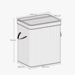 Bamboo Laundry Basket – Grey – 100 L – Lid and Removable Machine Washable with Handles