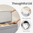 Bamboo Laundry Basket – Grey – 100 L – Lid and Removable Machine Washable with Handles