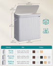 Laundry Hamper – Bamboo – Dove Grey – Removable and Machine Washable with Lid and Handles, 100 L