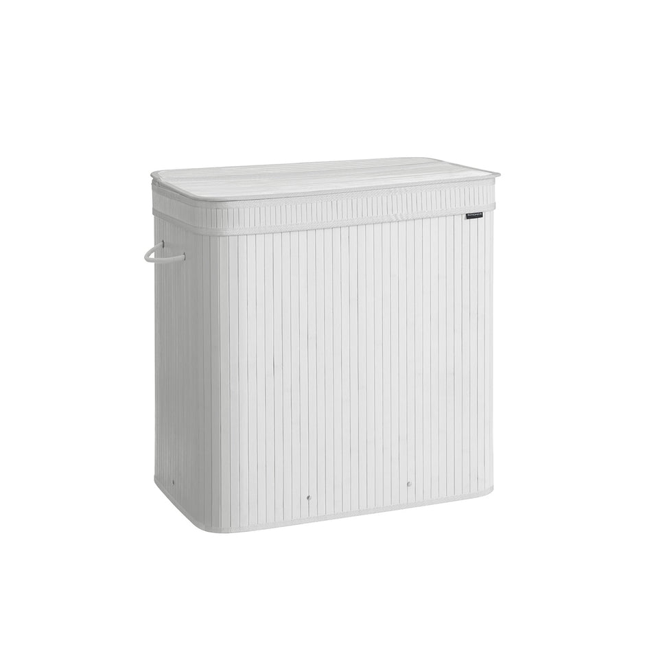 Laundry Hamper – Bamboo – Cloud White – Removable and Machine Washable with Handles