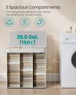 Laundry Hamper – Bamboo – Cloud White – Removable and Machine Washable with Handles