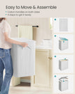 Laundry Hamper – Bamboo – Cloud White – Removable and Machine Washable with Handles