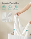 Laundry Hamper – Bamboo – White – 100L with Lid and Handles, Removable and Machine Washable