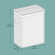 Laundry Basket – Bamboo – Grey – 2 Sorting Compartments with Removable Liners