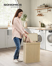Laundry Basket – Bamboo – Natural – 90 L with Removable Liner and Lid